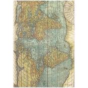 Map Rice Paper - Around The World - Stamperia