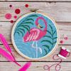 Flamingo Cross Stitch Kit - Hawthorn Handmade