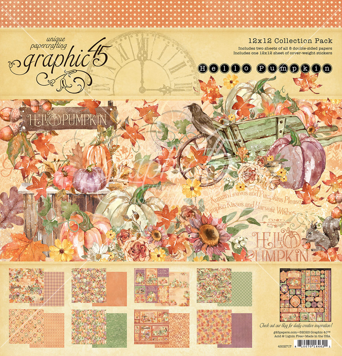 Search: graphic 45 > Hello Pumpkin Flower Assortment Ephemera - Graphic ...