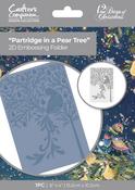 Partridge In A Pear Tree - Twelve Days Of Christmas 2D Embossing Folder 6"X4"