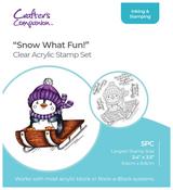 Snow What Fun! - Crafter's Companion Acrylic Clear Stamp 4"X4"