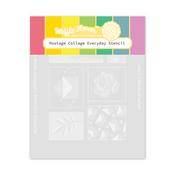 Postage Collage Everyday Stencil	- Waffle Flower Crafts