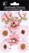 Pink Passion - Little Birdie Arcadia Paper Flowers 8/Pkg