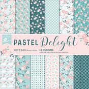 Pastel Delight - Little Birdie Cardstock 12 Sheet Pack 12"X12"