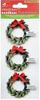 Holiday Wreath - Little Birdie Christmas Glitter Sticker Embellishment 3/Pkg