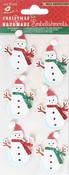 Sparkle Snowman - Little Birdie Christmas Glitter Sticker Embellishment 6/Pkg