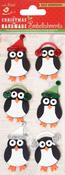 Winter Penguin - Little Birdie Christmas Glitter Sticker Embellishment 6/Pkg