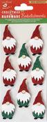Glittering Gnomes - Little Birdie Christmas Sticker Embellishment 8/Pkg