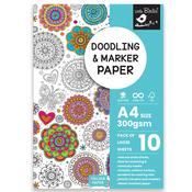 10 Sheets - Little Birdie Doodling & Marker A4 Paper 300gsm