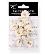 Ivory Pearl - Little Birdie Embossed Daisies Paper Flowers 12/Pkg