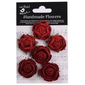 Cardinal Red - Little Birdie English Roses Paper Flowers 6/Pkg