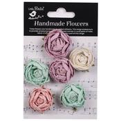 Fairy Garden - Little Birdie English Roses Paper Flowers 6/Pkg