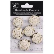 Ivory Pearl - Little Birdie English Roses Paper Flowers 6/Pkg