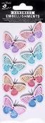 Vivid Butterflies - Little Birdie Glitter Handmade Embellishment 8/Pkg