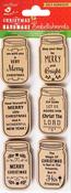 Merry Christmas - Little Birdie Kraft Printed Mason Jar Tags 6/Pkg