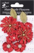 Cardinal Red - Little Birdie Liora Paper Flowers 9/Pkg