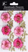 Precious Pink - Little Birdie Pixie Rose Paper Flowers 6/Pkg