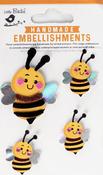 Honey Bee - Little Birdie Resin Embellishments 4/Pkg