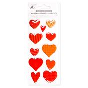 Tangerine - Little Birdie Resin Sticker Embellishments 11/Pkg
