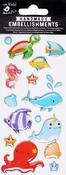 Sea Life - Little Birdie Resin Sticker Embellishments 18/Pkg