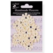 Ivory Pearl - Little Birdie Sparkle Florettes Paper Flowers 30/Pkg