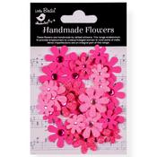 Precious Pink - Little Birdie Sparkle Florettes Paper Flowers 30/Pkg
