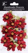 Cardinal Red - Little Birdie Wendy Paper Flowers 9/Pkg