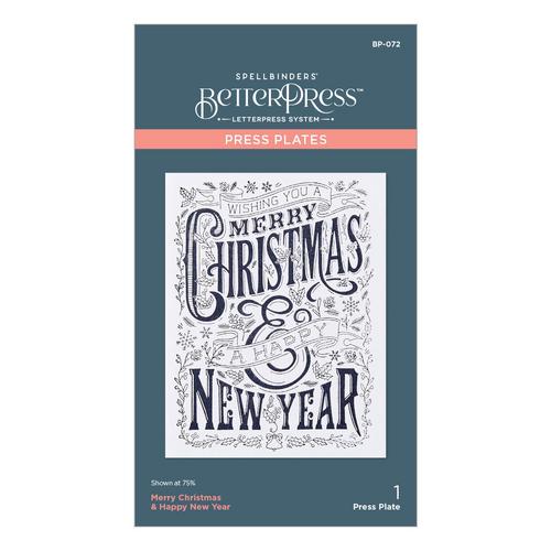 Spellbinders BetterPress Merry Christmas & Happy New Year Press Plate