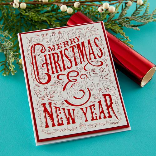 Spellbinders BetterPress Merry Christmas & Happy New Year Press Plate