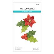 Stitched Poinsettia & Holly Etched Dies - Spellbinders