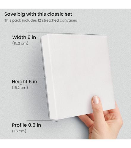 Arteza Stretched Canvas, Classic, White, 18x24, Large Blank Canvas Boards  for Painting - 4 Pack