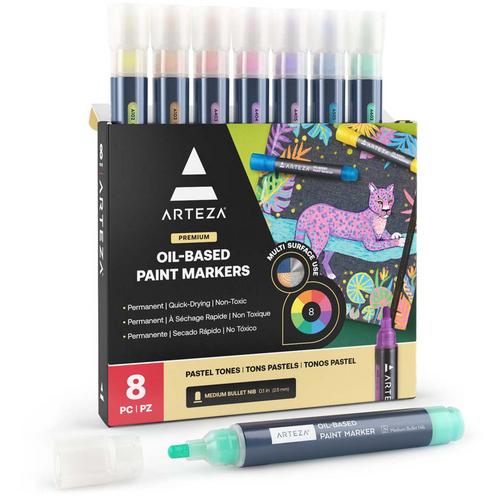 Decocolor Paint Marker Set - Pastel Colors, Broad Tip, Set of 6