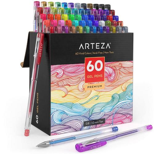 Arteza Acrylic Paint Markers, Set of 12 Metallic Marker Pens, 3