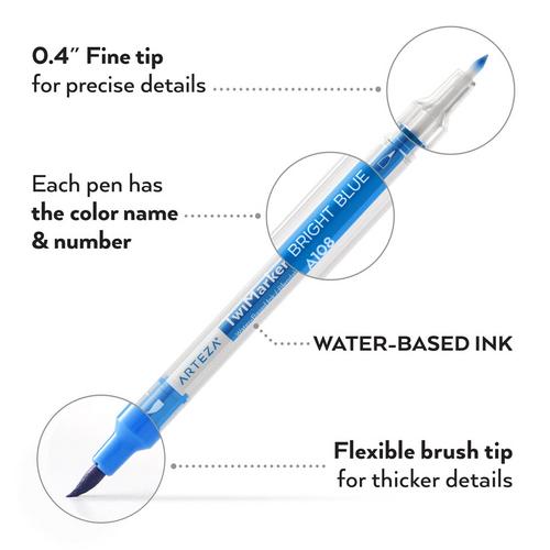 Chrome Ink Markers - Set of 6 (Fine Tip, Bullet Tip)