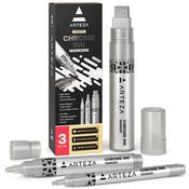 Chrome Ink Markers - Set of 3 (Fine Tip, Bullet Tip, Broad Tip) - Arteza