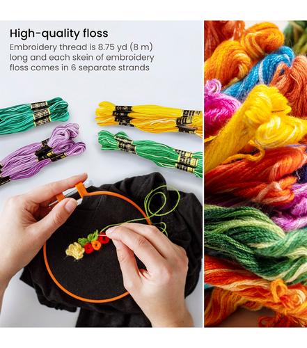 80 Piece Embroidery Floss Set - Arteza