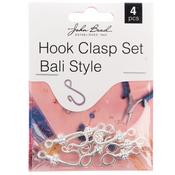 Silver - John Bead Bali Style Hook Clasp Set 25mm 4/Pkg