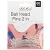 Gold - John Bead Ball Head Pins 2in  22ga (0.025) 60/Pkg
