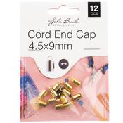 Gold - John Bead Cord End Cap 4.5x9mm 12/Pkg