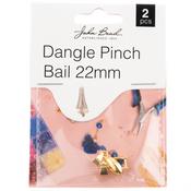 Gold - John Bead Dangle Pinch Bail 22mm 2/Pkg