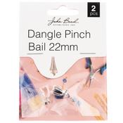 Silver - John Bead Dangle Pinch Bail 22mm 2/Pkg