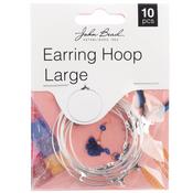 Silver - John Bead Earring Hoop Large 38mm 10/Pkg