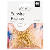 Gold - John Bead Earwire Kidney 19x10mm 46/Pkg