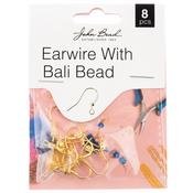 Gold - John Bead Earwire w/ Bali Bead 8/Pkg