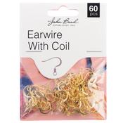 Gold - John Bead Earwire with Coil 60/Pkg