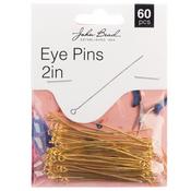 Gold - John Bead Eye Pins 2in 20ga (0.032) 60/Pkg