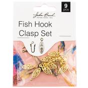 Gold - John Bead Fish Hook Clasp Set 6x20mm 9/Pkg