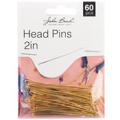 Gold - John Bead Head Pins 2in 20ga (0.032) 60/Pkg