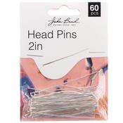 Silver - John Bead Head Pins 2in 20ga (0.032) 60/Pkg