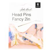 Gold - John Bead Head Pins Fancy 2in 6/Pkg